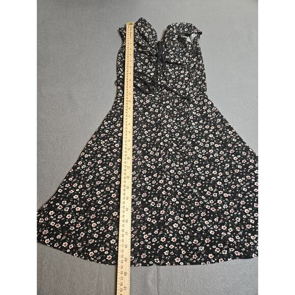 Aeropostale Dress Womens Extra Small Black Floral Tie-Neck Sundress - Picture 4 of 7